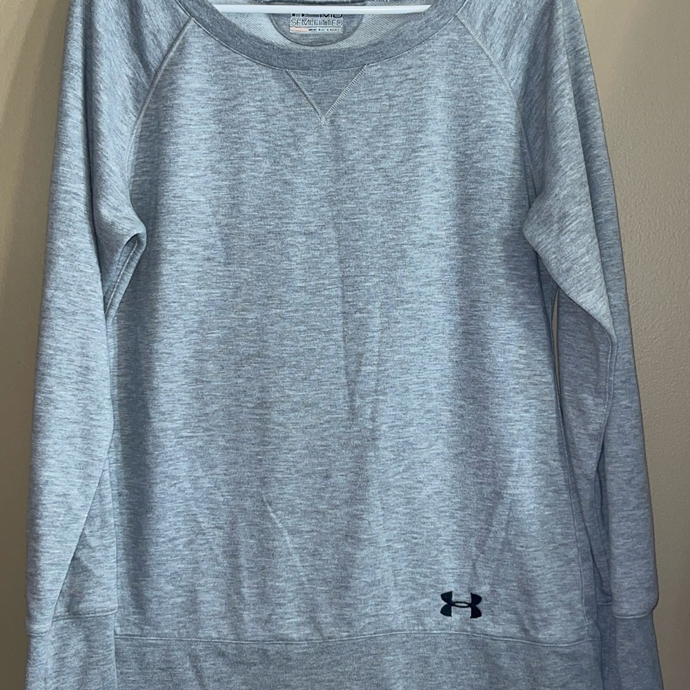 Under Armour Women's Heathered Gray Crew Neck Sweater